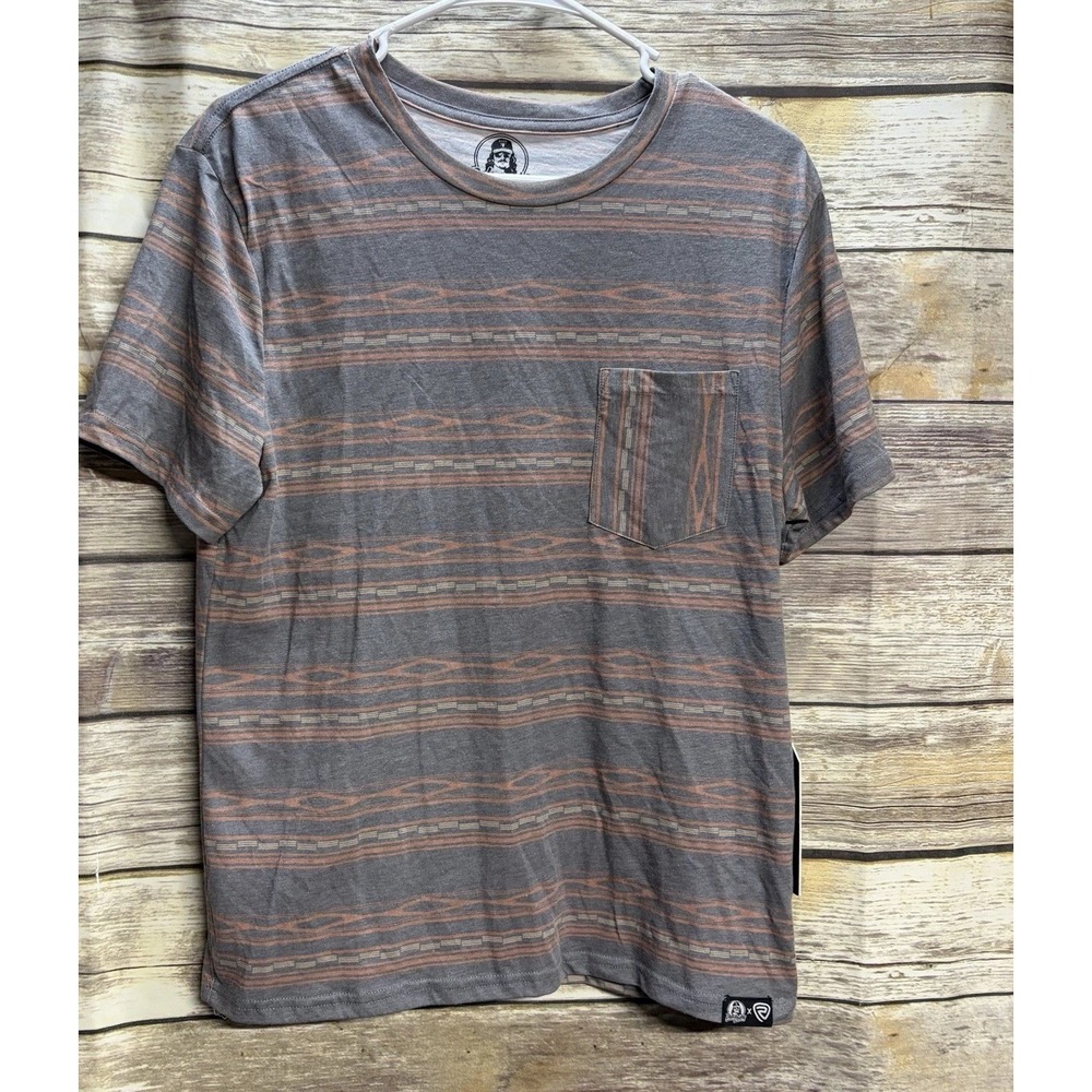 Rock & Roll Denim Dale Brisby Western Men's‎ Small Crew Neck Striped T Shirt NEW